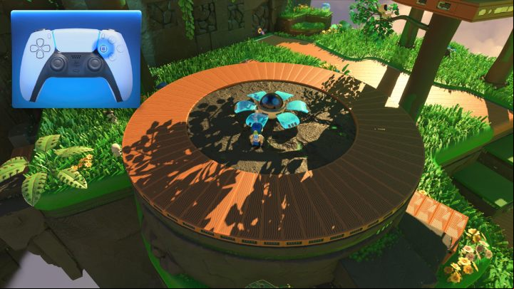 Enter the circular platform and get rid of the enemies walking in circles - Astros Playroom: Renderforest - walkthrough - GPU Jungle - Astros Playroom Guide