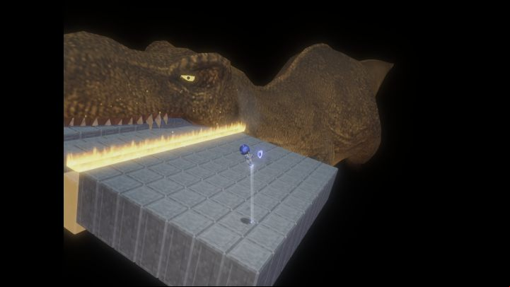 After 3 bites, the boss will begin to tilt the arena and will release a shock wave towards you - Astros Playroom: T. Rex - boss, how to defeat? - Bosses - Astros Playroom Guide
