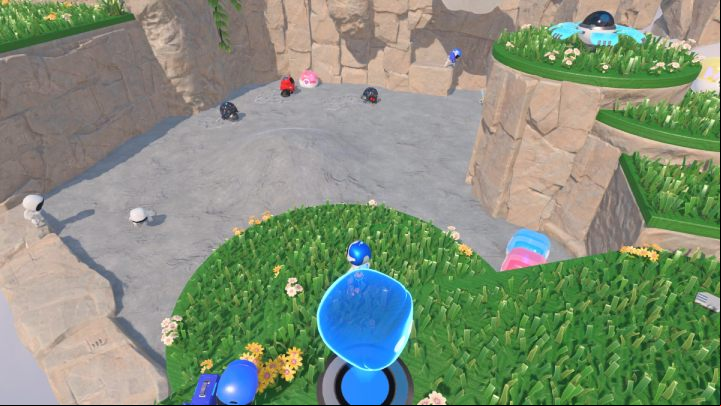 Jump into the mud and collect 3 tanks with coins - Astros Playroom: Gusty Gateway - walkthrough - Memory Meadow - Astros Playroom Guide