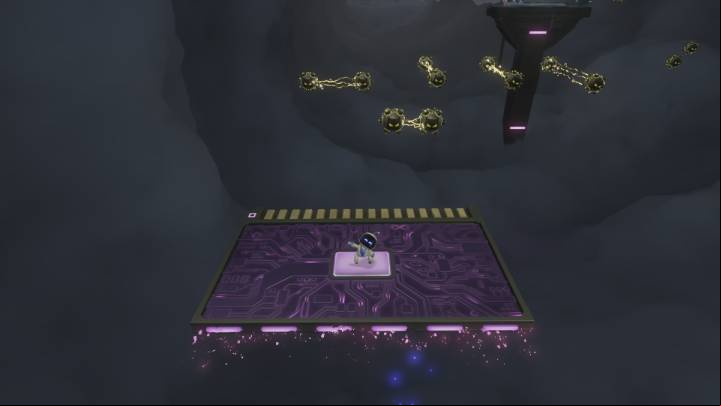 Activate the next checkpoint and defeat the opponent with a laser standing on the platform - Astros Playroom: Electrocloud - walkthrough - Memory Meadow - Astros Playroom Guide