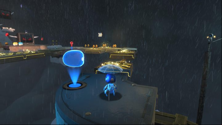Jump on the next platforms to the next checkpoint, and collect the 3rd piece of the puzzle along the way - Astros Playroom: Electrocloud - walkthrough - Memory Meadow - Astros Playroom Guide