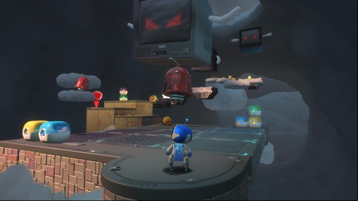 Defeat two flying enemies and smash two containers with coins - Astros Playroom: Electrocloud - walkthrough - Memory Meadow - Astros Playroom Guide