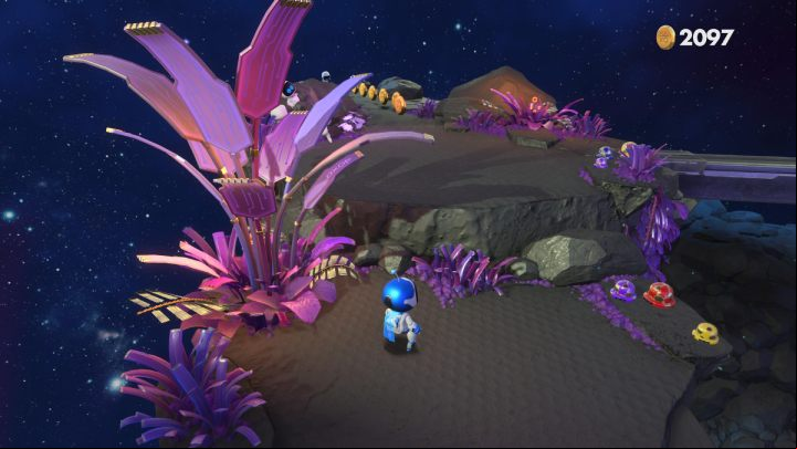 Collect all the coins and pull on the cables - Astros Playroom: Deep Dataspace - walkthrough - SSD Speedway - Astros Playroom Guide