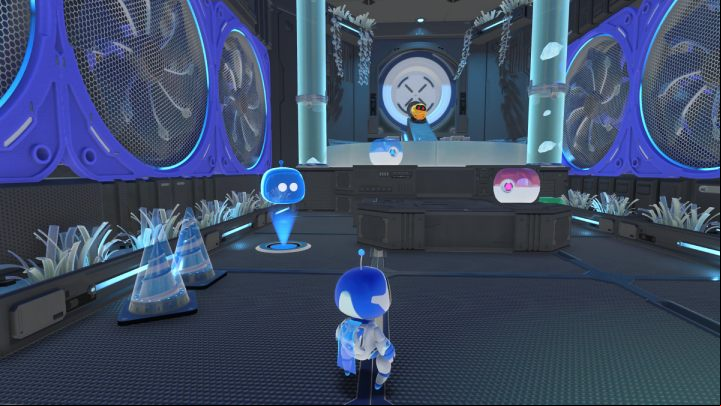 You will start the level in a room full of fans - Astros Playroom: Frigid Floes - walkthrough - Cooling Springs - Astros Playroom Guide