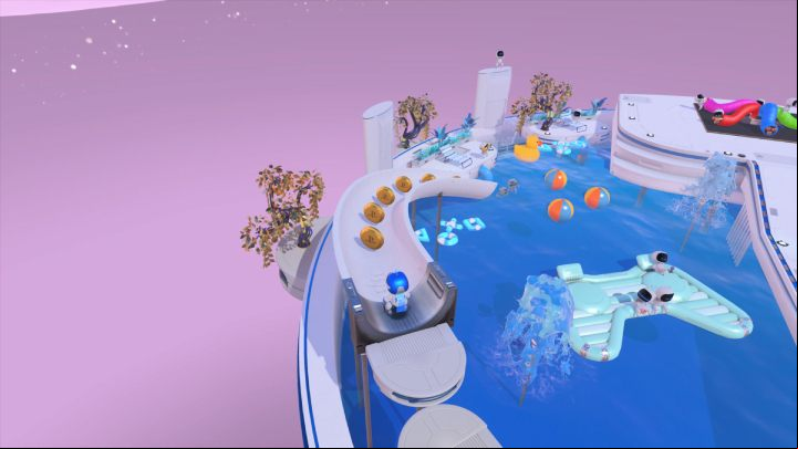 You will find slides on both sides of the pool - Astros Playroom: Hotel Hopalot - walkthrough - Cooling Springs - Astros Playroom Guide