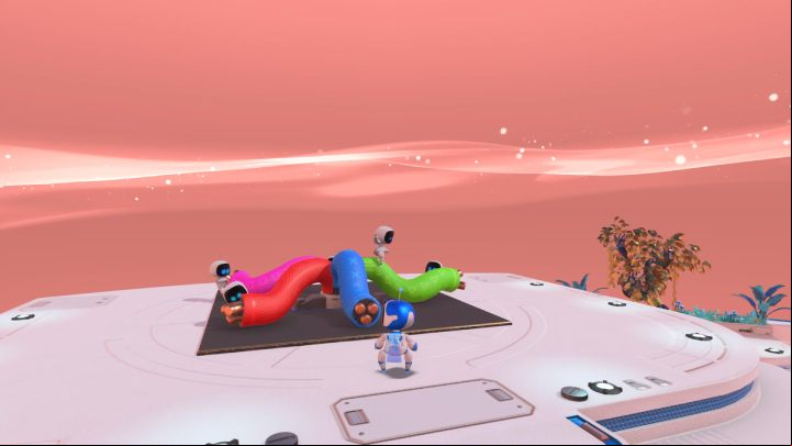 At the end, pull the blue cable to get the 3rd artefact, PlayStation 3, and finish the last level in Cooling Springs - Astros Playroom: Hotel Hopalot - walkthrough - Cooling Springs - Astros Playroom Guide