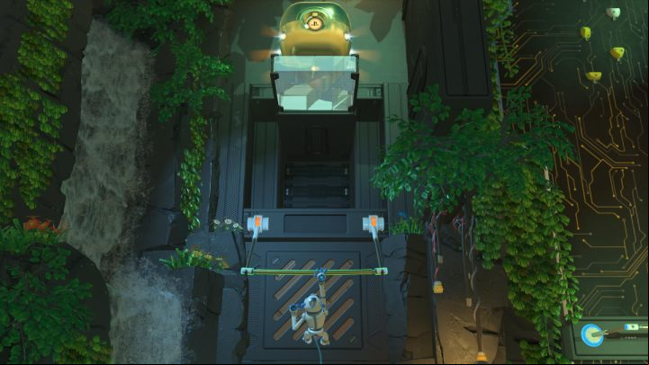 Go up and jump on the bar - Astros Playroom: Teraflop Treetops - walkthrough - GPU Jungle - Astros Playroom Guide