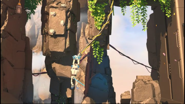Grab the sticks on the left side of the screen and go up - Astros Playroom: Mt. Motherboard - walkthrough - GPU Jungle - Astros Playroom Guide