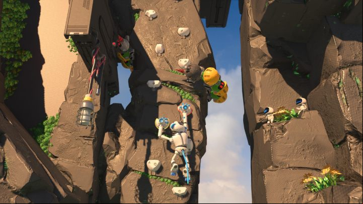 Climb to the top, watching for enemies moving across the rock - Astros Playroom: Mt. Motherboard - walkthrough - GPU Jungle - Astros Playroom Guide