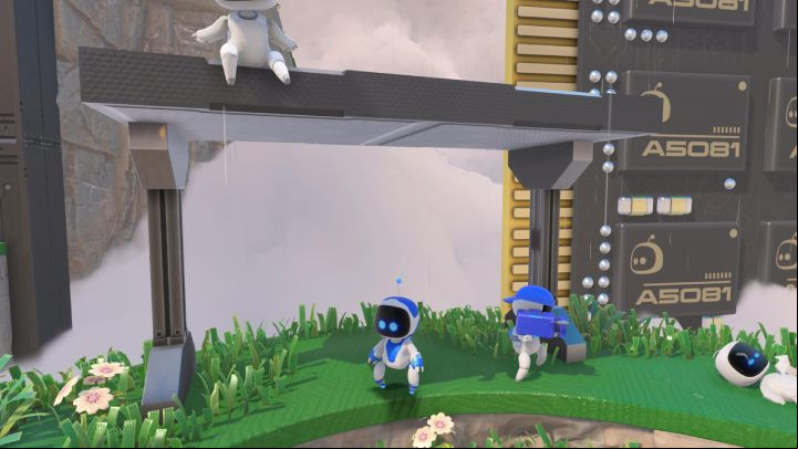 When you go through the stage of the game where Astro pulls out an umbrella, hide under the canopy next to the rock - Astros Playroom: Trophies list - Appendix - Astros Playroom Guide