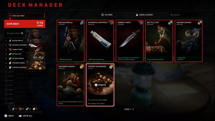 A deck can hold up to 15 cards - Back 4 Blood: Beginners guide - Basics - Back 4 Blood game guide