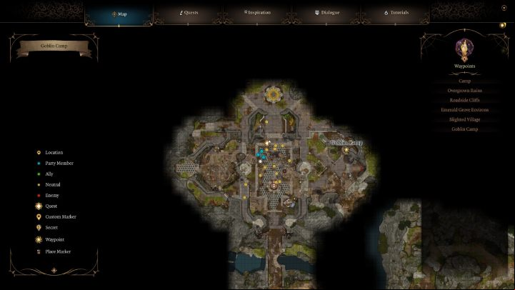 The Goblin Camp is a large location at the western border of the land from Act 1 - Baldurs Gate 3: How to get in Goblins Camp? - Exploration - Baldurs Gate 3 Guide, Walkthrough