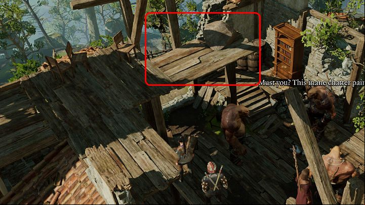 Look at the trap hanging above one of the Ogres - Baldurs Gate 3: Lump The Enlightened - how to beat? - Bosses and difficult fights - Baldurs Gate 3 Guide, Walkthrough