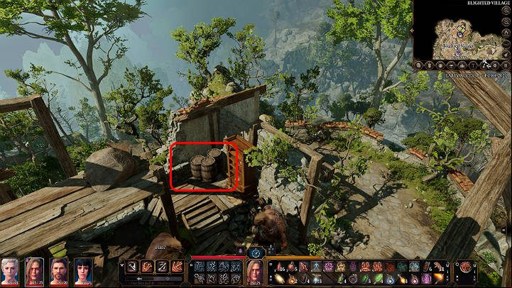 There are many objects scattered throughout the room, such as barrels and chairs - Baldurs Gate 3: Lump The Enlightened - how to beat? - Bosses and difficult fights - Baldurs Gate 3 Guide, Walkthrough