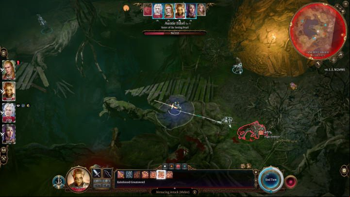 As soon as Ethel comes out of hiding, she immediately summons several of her illusions - these you can destroy by attacking from a distance, using ranged weapons, spells or throwing items - Baldurs Gate 3: How to beat Auntie Ethel (Green Witch)? - Bosses and difficult fights - Baldurs Gate 3 Guide, Walkthrough