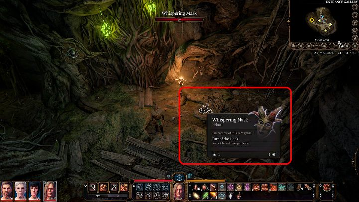 In the vestibule of the Overgrown Tunnel you will find some strange wooden masks - Baldurs Gate 3: How to beat Auntie Ethel (Green Witch)? - Bosses and difficult fights - Baldurs Gate 3 Guide, Walkthrough