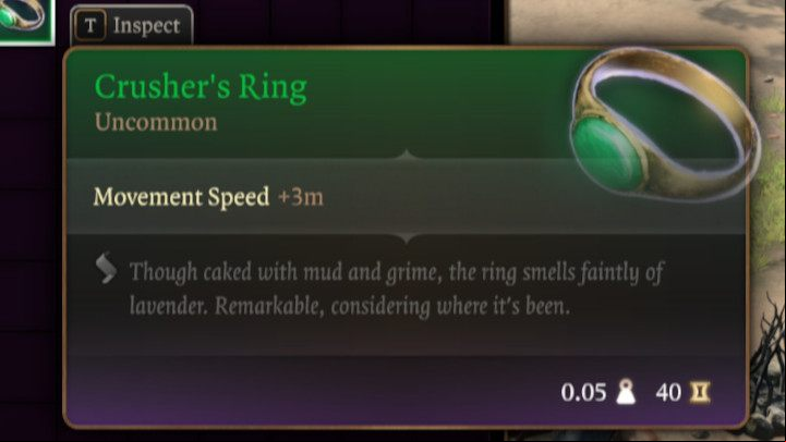 Additionally, items like Disintegrating Night Walkers that you get in the Underdark or the Crusher's Ring from the Goblin Camp are items that increase your mobility - Baldurs Gate 3: Ranger - best build - Ranger - Baldurs Gate 3 Guide, Walkthrough