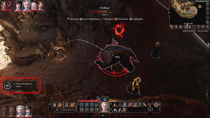 During the fight with the Owlbear it is worth keeping it in one place or at least out of range of any of the team by immobilizing or reducing its movement speed, for example, by pinning it down (through bow attacks) or by using one of the spells like Ray of Frost - Baldurs Gate 3: Owlbear - how to beat? - Bosses and difficult fights - Baldurs Gate 3 Guide, Walkthrough