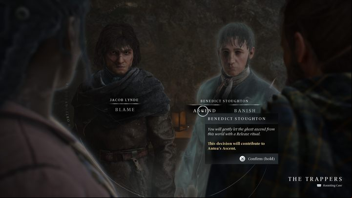 The second important aspect that affects the ending are the decisions you will make when solving Haunting Cases - Banishers Ghosts of New Eden: All endings - Basics - Banishers Ghosts of New Eden Guide