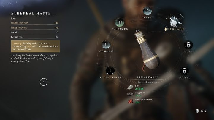 This healing potion grants the pair of heroes a 50% bonus to their damage while all of Antea's Presences are on cooldown - Banishers Ghosts of New Eden: Best weapon and equipment - Basics - Banishers Ghosts of New Eden Guide