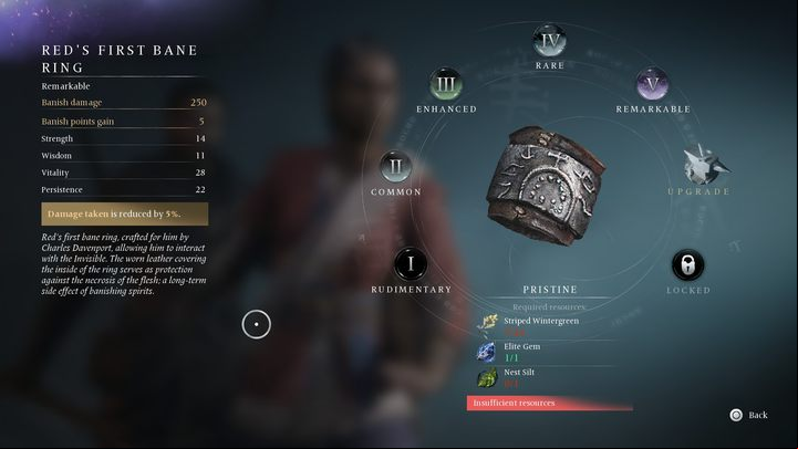 Most of the rings available in the game offer a significant bonus, but they almost always have additional requirements, such as a lower rate of refilling the Spirit Points bar or reduced resistance to enemy attacks - Banishers Ghosts of New Eden: Best weapon and equipment - Basics - Banishers Ghosts of New Eden Guide