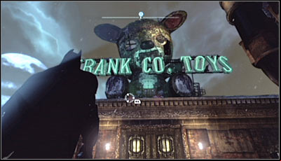 Scan the bear together with the neon sign above the Krank Co - Riddles | Amusement Mile - Amusement Mile - Batman: Arkham City Game Guide