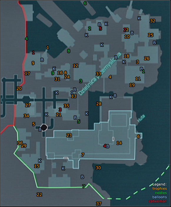 1 - Location info & maps | Industrial District - Industrial District - Batman: Arkham City Game Guide