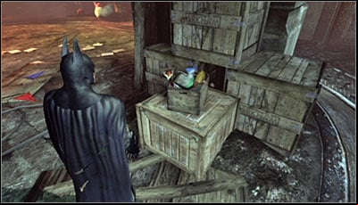 Get to the Boiler Room, which has been described in the Hot and Cold walkthrough - Riddles | Steel Mill - Steel Mill - Batman: Arkham City Game Guide