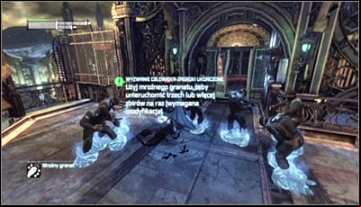 How to complete: You can approach this challenge only after unlocking the Freeze Cluster Grenade - Batman (24-40) | Physical challenges - Physical challenges - Batman: Arkham City Game Guide