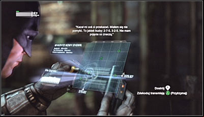 The riddle itself is fairly easy, as you have to use both analog sticks to set the proper frequency - Enigma Conundrum (riddles 1-9) | Side missions - Side missions - Batman: Arkham City Game Guide