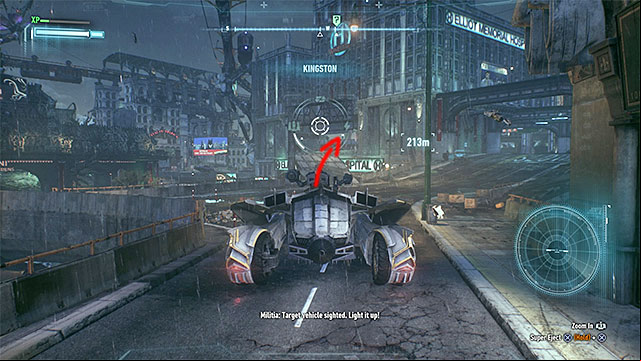 This trail takes place in the tunnels under the Elliot Memorial Hospital, where you can have some problems locating the gate to the buildings underground - Fourth Riddler trial | Batman Arkham Knight - Riddlers Revenge - Batman: Arkham Knight Game Guide & Walkthrough