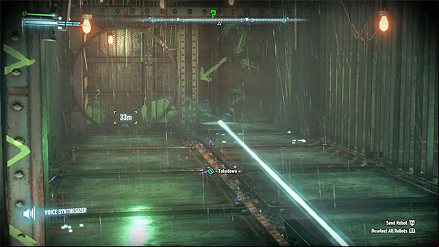 Send the robot towards the trophy in the cage - Riddler trophies on Bleake Island (1-18) | Collectibles - Bleake Island - Collectibles - Bleake Island - Batman: Arkham Knight Game Guide & Walkthrough