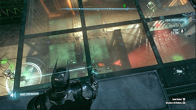 Start by ordering the robot to destroy the first defense turret and then hack the second one - Riddler trophies on Bleake Island (1-18) | Collectibles - Bleake Island - Collectibles - Bleake Island - Batman: Arkham Knight Game Guide & Walkthrough