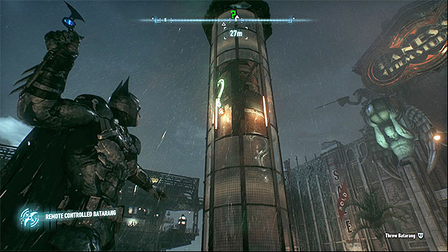 Uncover the question marks and throw batarangs at them - Riddler trophies on Bleake Island (1-18) | Collectibles - Bleake Island - Collectibles - Bleake Island - Batman: Arkham Knight Game Guide & Walkthrough