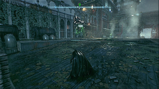 Position the robot on the right pressure plate and sneak up on him from the left - Riddler trophies on Bleake Island (19-36) | Collectibles - Bleake Island - Collectibles - Bleake Island - Batman: Arkham Knight Game Guide & Walkthrough