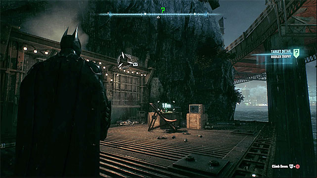 Trophy is well visible and not guarded by anyone - Riddler trophies on Bleake Island (19-36) | Collectibles - Bleake Island - Collectibles - Bleake Island - Batman: Arkham Knight Game Guide & Walkthrough
