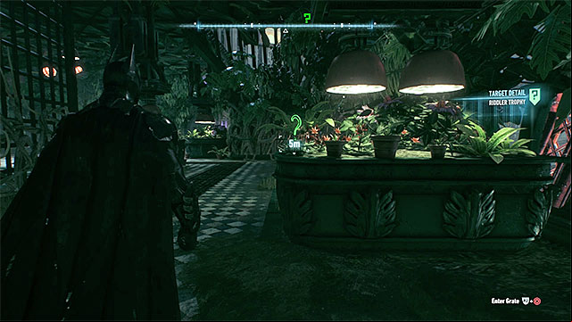Check the greenhouse - Riddler trophies on Miagani Island (20-38) | Collectibles - Miagani Island - Collectibles - Miagani Island - Batman: Arkham Knight Game Guide & Walkthrough