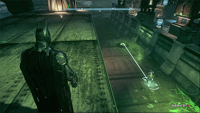 Send the robot towards the lower pressure plate - Riddler trophies on Miagani Island (20-38) | Collectibles - Miagani Island - Collectibles - Miagani Island - Batman: Arkham Knight Game Guide & Walkthrough