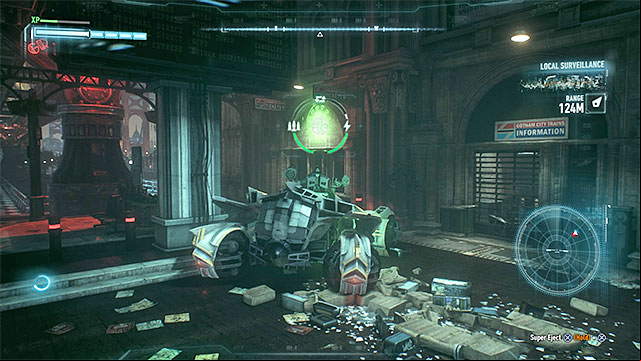 Find the round green sign and use 60mm cannon on it - Riddler trophies on Miagani Island (20-38) | Collectibles - Miagani Island - Collectibles - Miagani Island - Batman: Arkham Knight Game Guide & Walkthrough