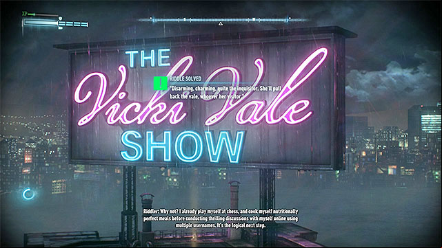 The object to scan is a large and hard to miss neon - Riddles on Miagani Island | Collectibles - Miagani Island | Batman Arkham Knight - Collectibles - Miagani Island - Batman: Arkham Knight Game Guide & Walkthrough