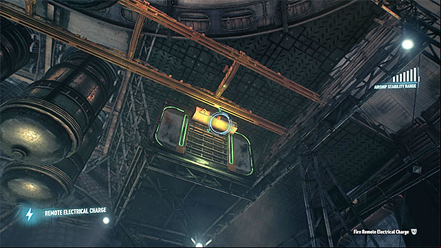 Required gadgets: remote hacking device, electrical charge, grapple - Riddler trophies in the Stagg Airships (1-10) | Collectibles - Stagg Airships - Collectibles - Stagg Airships - Batman: Arkham Knight Game Guide & Walkthrough