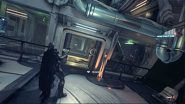 Keep tilting the airship to make the container ram into the wall fragment - Riddler trophies in the Stagg Airships (1-10) | Collectibles - Stagg Airships - Collectibles - Stagg Airships - Batman: Arkham Knight Game Guide & Walkthrough