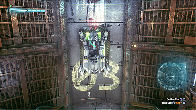 Park the batmobile on the big pressure plate - Riddler trophies in the Arkham Knight HQ (11-21) | Collectibles - Arkham Knight HQ - Collectibles - Arkham Knight HQ - Batman: Arkham Knight Game Guide & Walkthrough