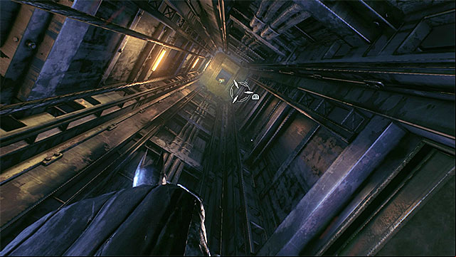 Use the elevator shaft only after you have hacked or destroyed the turret - Riddler trophies in the Arkham Knight HQ (11-21) | Collectibles - Arkham Knight HQ - Collectibles - Arkham Knight HQ - Batman: Arkham Knight Game Guide & Walkthrough