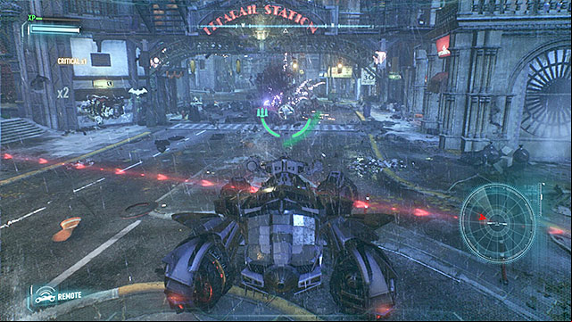 Destroy enemy tanks and watch out for their attacks. - Destroy enemy tanks | Main story | Batman Arkham Knight - Main story - Batman: Arkham Knight Game Guide & Walkthrough