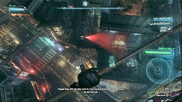 The van is heading to a well-guarded warehouse. - Follow the weapons truck to locate Penguins hideout | Main story - Main story - Batman: Arkham Knight Game Guide & Walkthrough