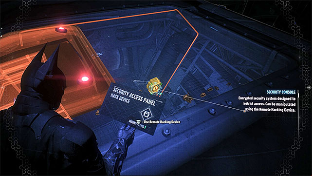 Activate the detective mode and hack the terminal. - Infiltrate the first airship | Main story | Batman Arkham Knight - Main story - Batman: Arkham Knight Game Guide & Walkthrough