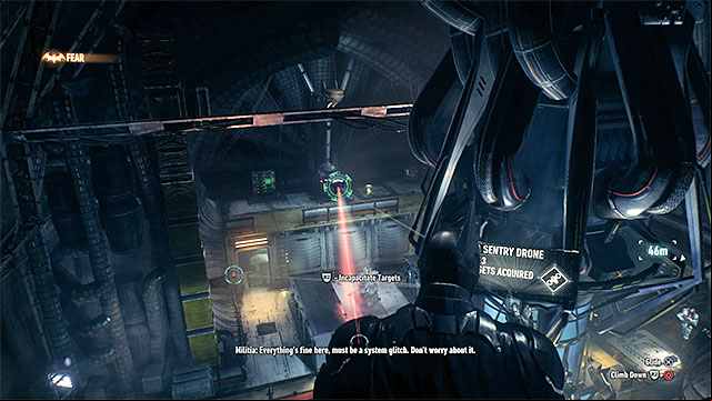 You can take control over the drone - first you have to the codes from the operator - Destroy the weapon turrets on the second airship | Main story - Main story - Batman: Arkham Knight Game Guide & Walkthrough