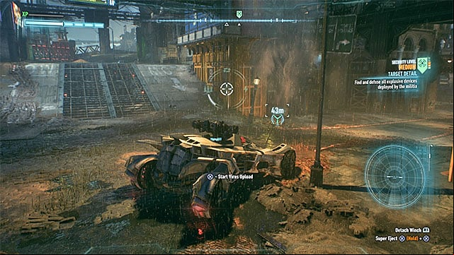 You must use the winch before and after the battle - Campaign for Disarmament | Side missions (Most Wanted) | Batman Arkham Knight - Side missions (Most Wanted) - Batman: Arkham Knight Game Guide & Walkthrough