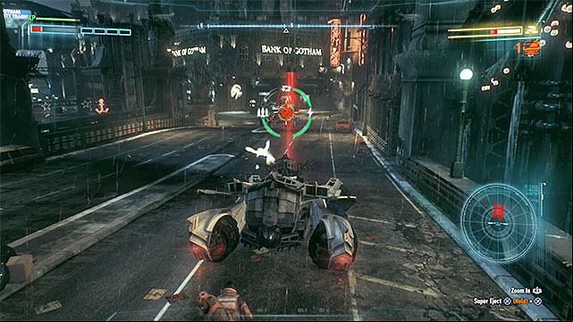Watch out for Deathstrokes tanks attacks - use dodge and Vulcan cannon to avoid taking damage - Campaign for Disarmament | Side missions (Most Wanted) | Batman Arkham Knight - Side missions (Most Wanted) - Batman: Arkham Knight Game Guide & Walkthrough